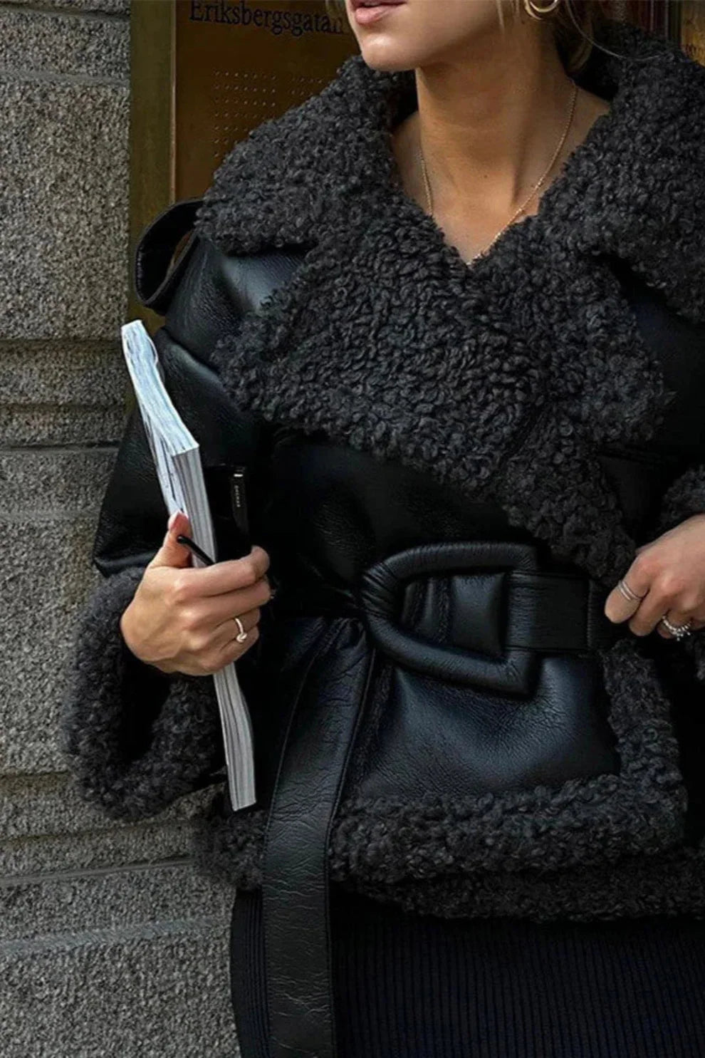 Ella - Gefütterte Lederjacke