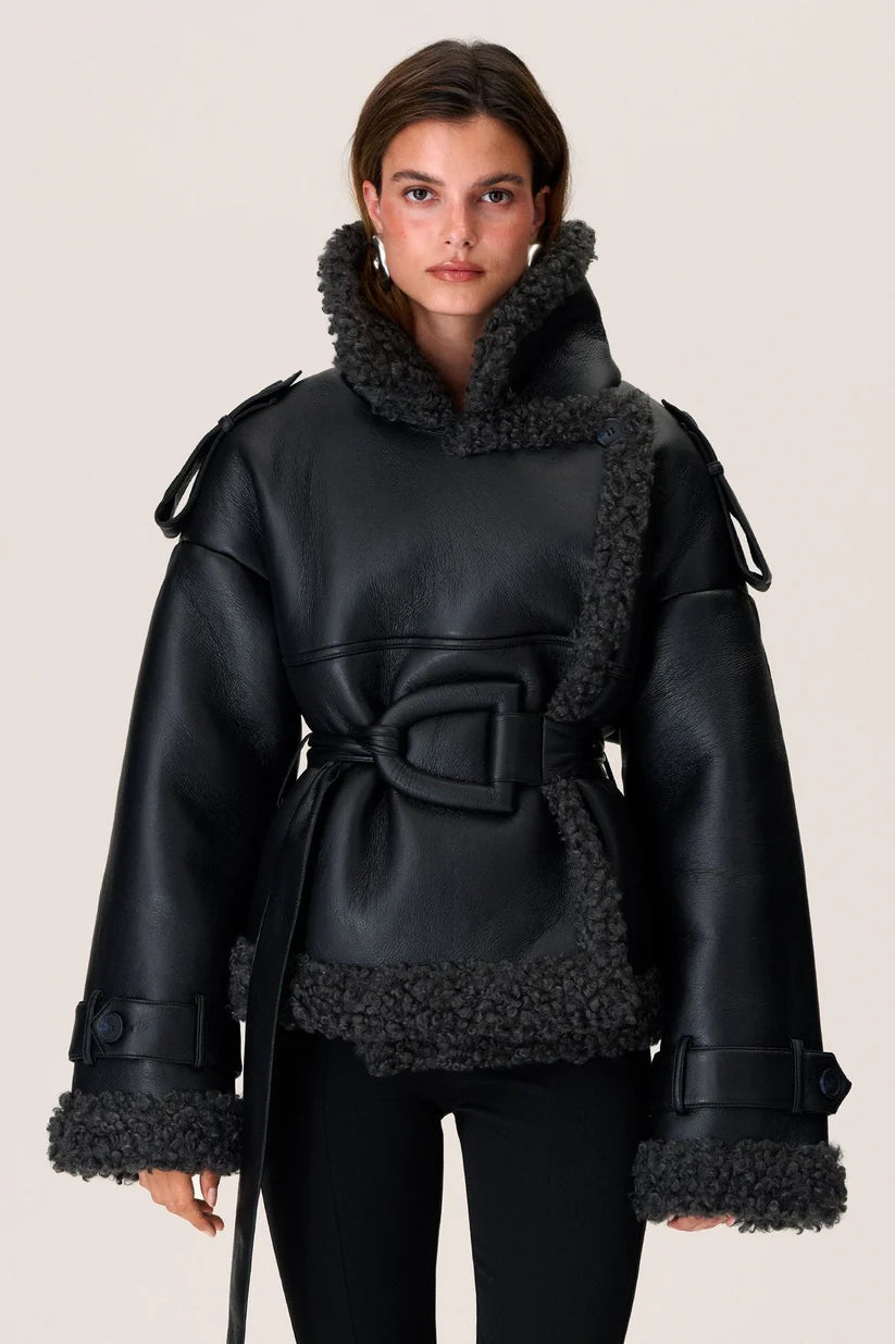 Ella - Gefütterte Lederjacke