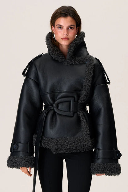 Ella - Gefütterte Lederjacke