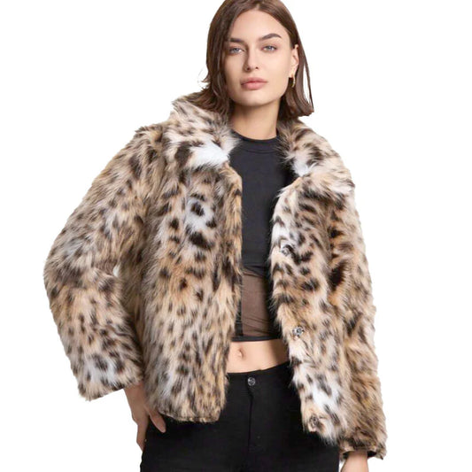 GLAMOUR - Felljacke Leopard